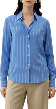 Lilysilk Women's Amalfi Striped Long Sleeves Silk Shirt