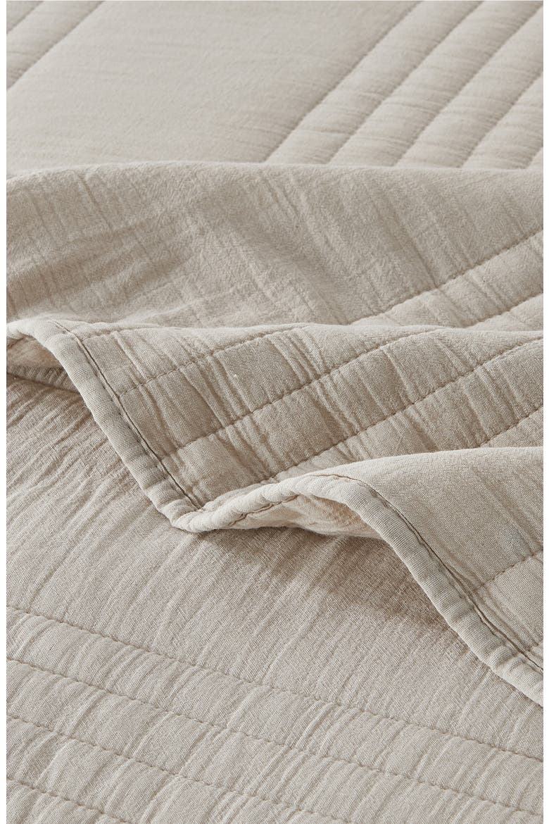 Stone Washed Cotton Quilt & Sham Set, Alternate, color, LIGHT KHAKI