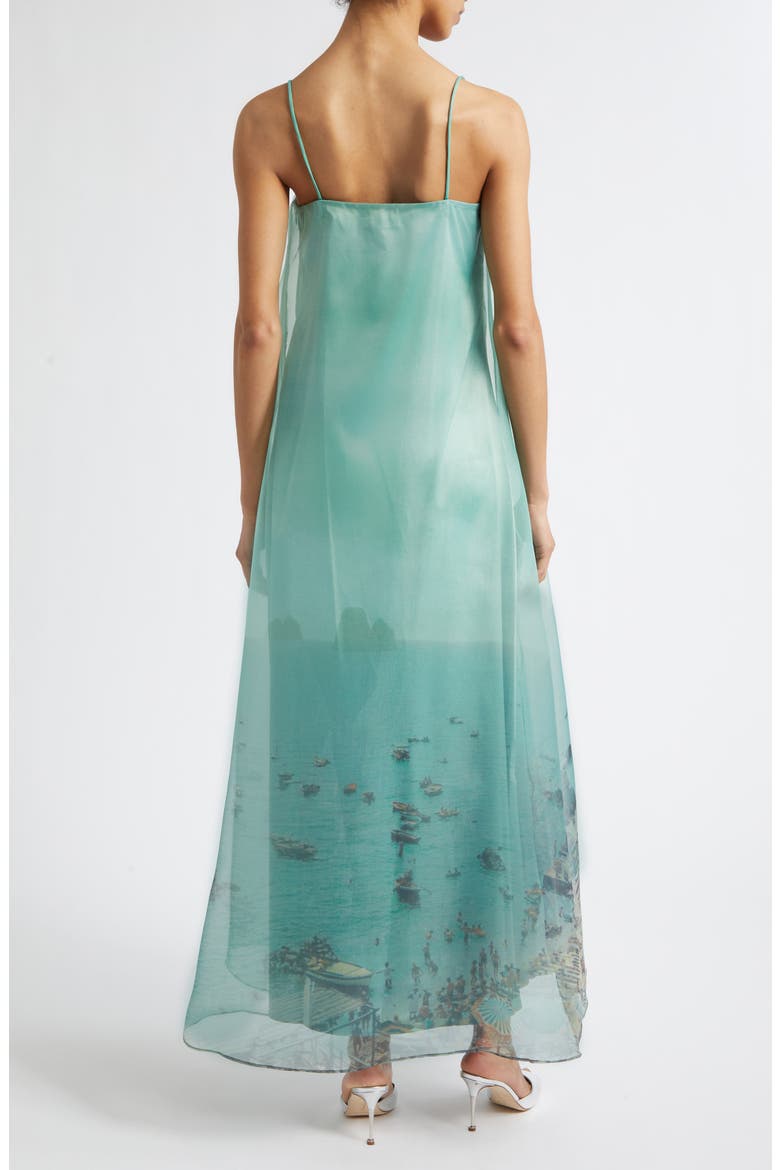 long dress organza Pretty 3D Pink Floral Transparent Organza Maxi Dress