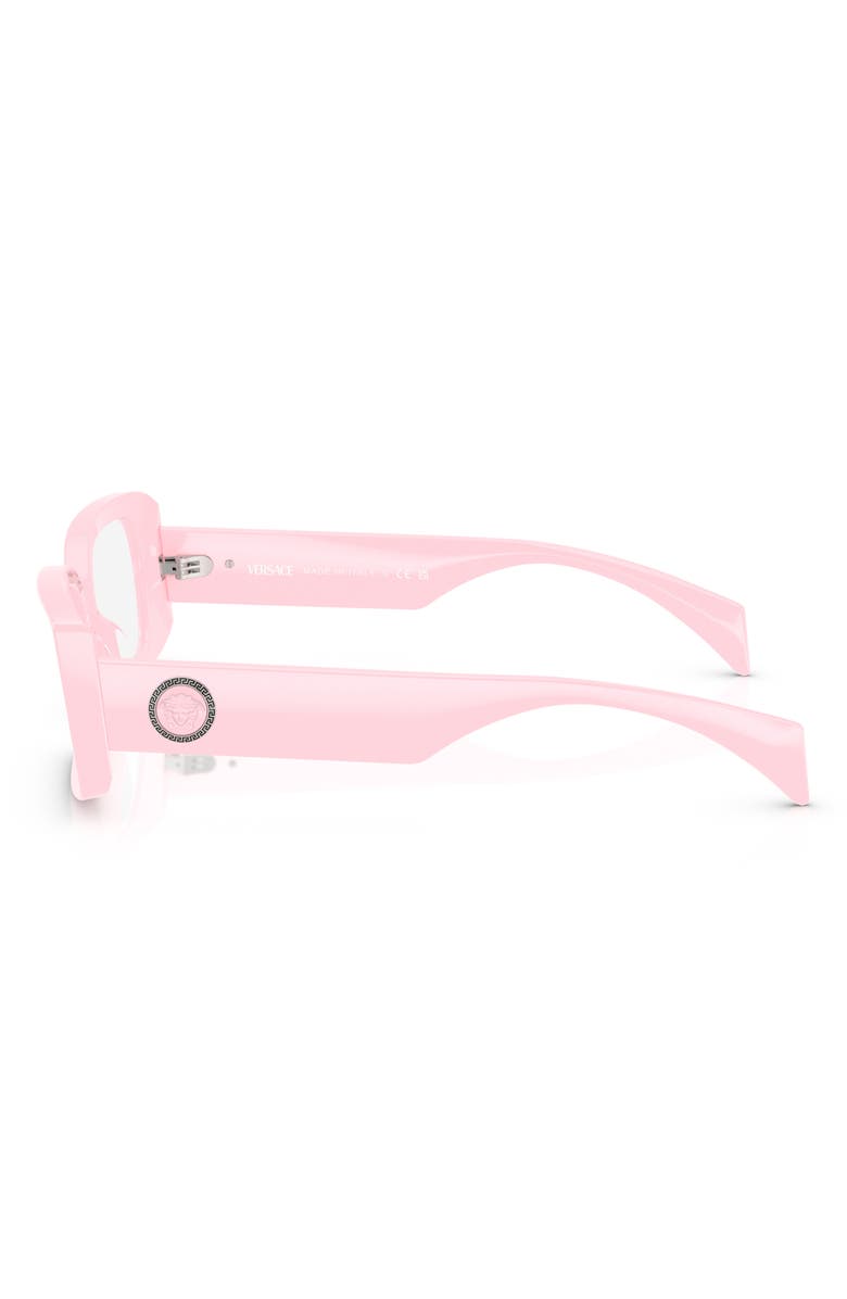 Versace 53mm Rectangular Optical Glasses, Alternate, color, Pink