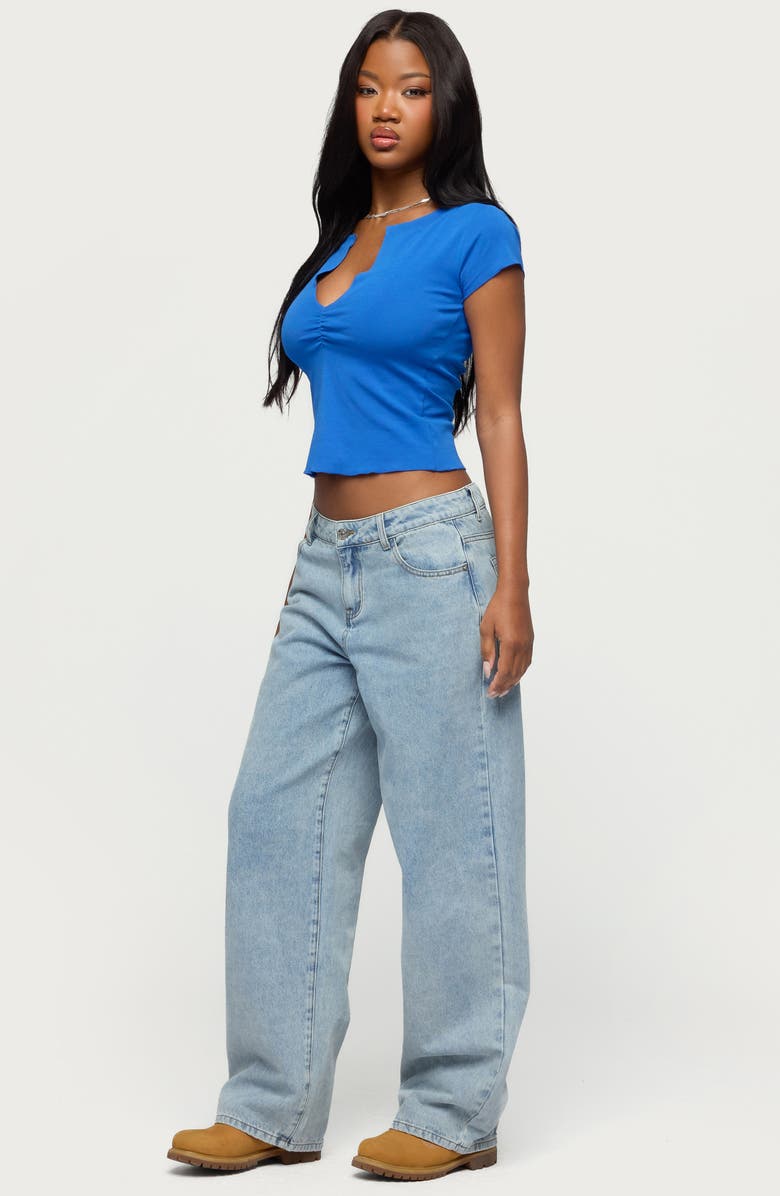EDIKTED Andria Crop V-Neck Top, Alternate, color,