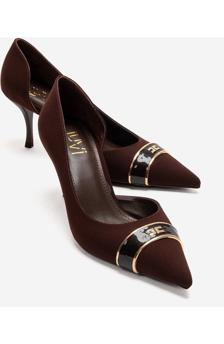 Prologue Shoes Kendra Pointed Toe Stiletto Pump, Main, color, Brown