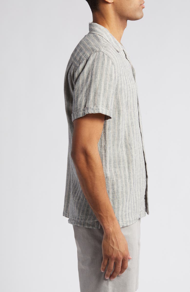 Rails Waimea Stripe Short Sleeve Linen Blend Camp Shirt, Alternate, color,