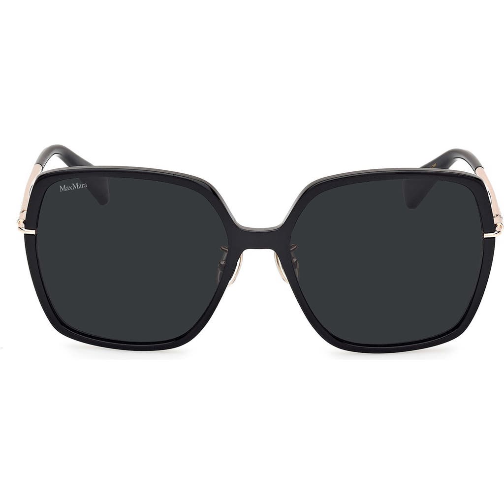 Max Mara 59mm Round Sunglasses In Black