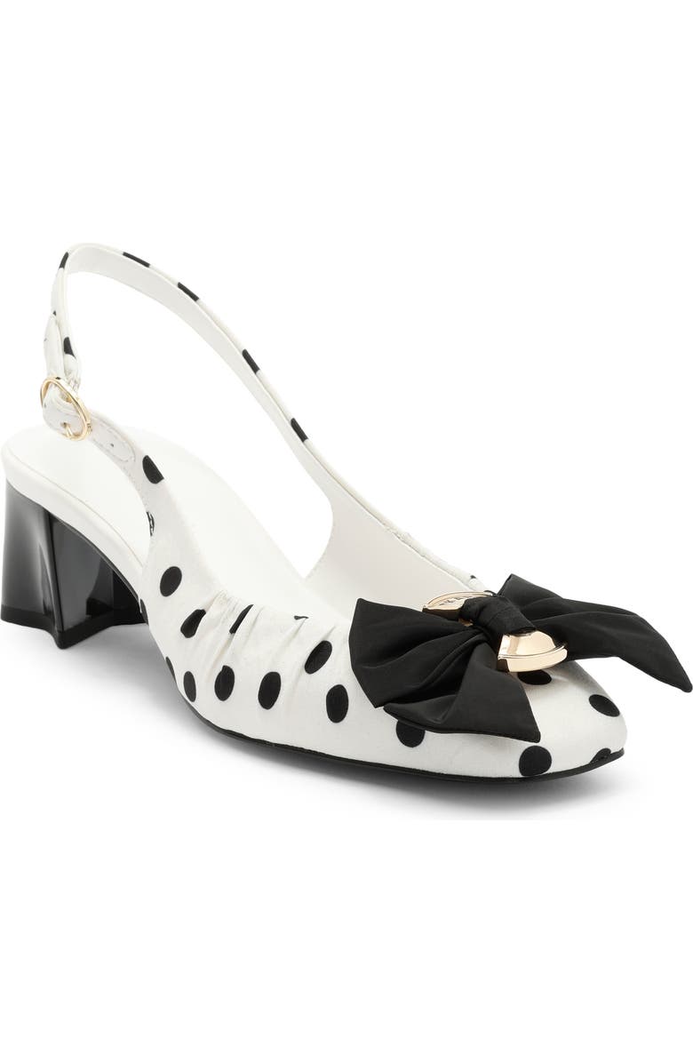 KARL LAGERFELD PARIS Sprouse Slingback Pump, Main, color, White/ Black
