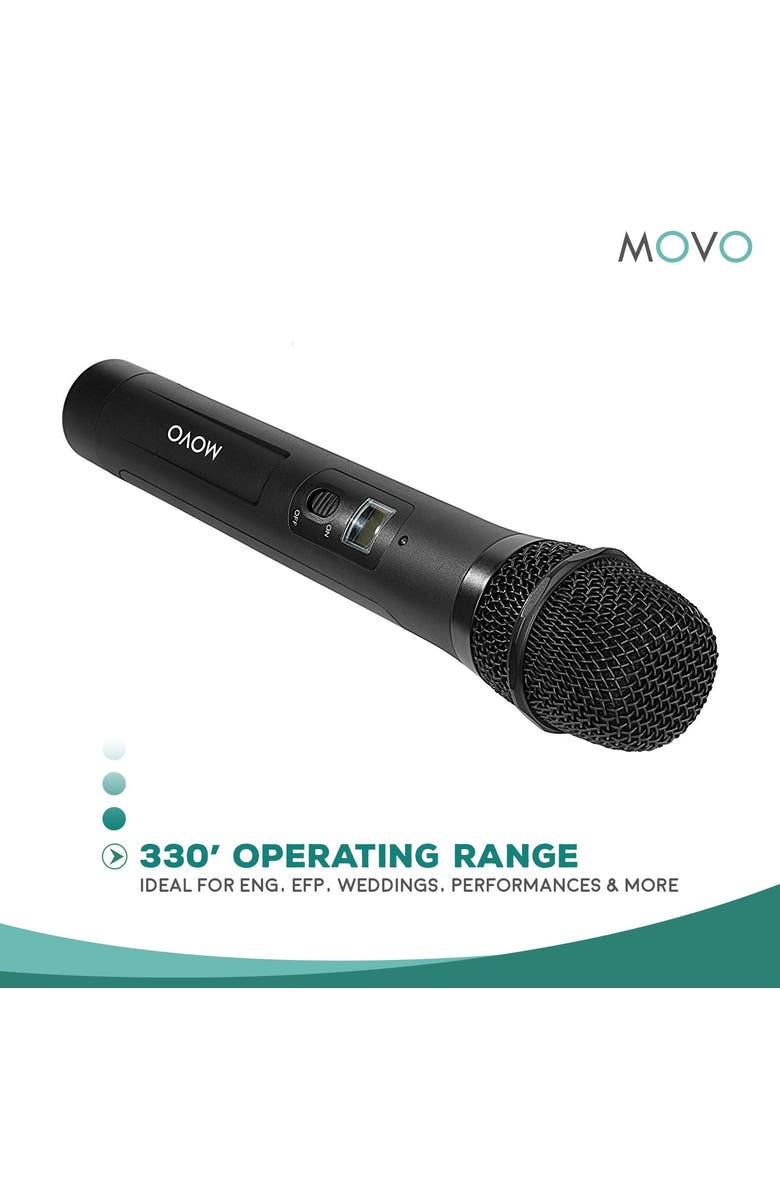 MOVO WMIC80 UHF Wireless Handheld Microphone System, Alternate, color, Black