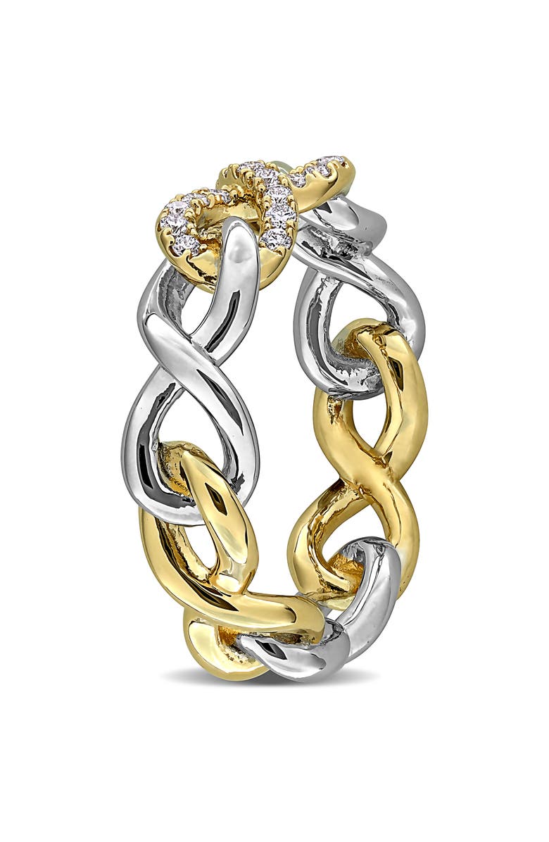 Created Forever Lab-Grown Diamond Two-Tone Infinity Band Ring - 0.19ct., Alternate, color, Silver