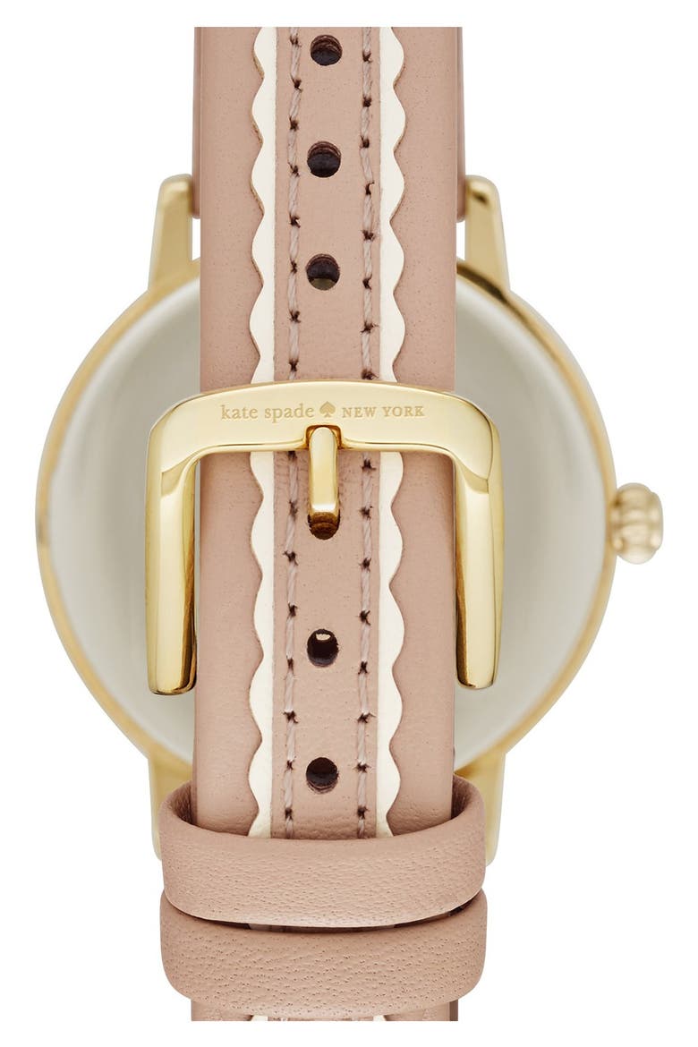 'metro' leather strap watch, 34mm, Alternate, color, VACHETTA/ VACHETTA