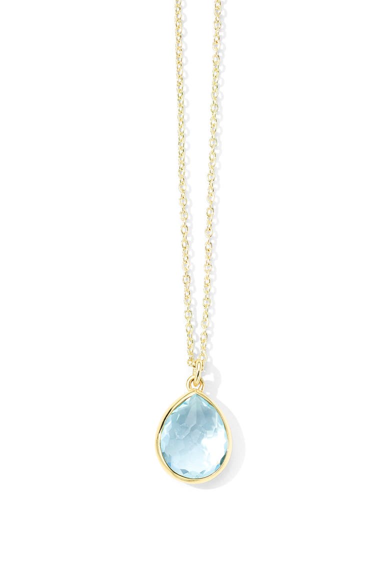 Mini Rock Candy Teardrop Pendant Necklace, Main, color, GOLD