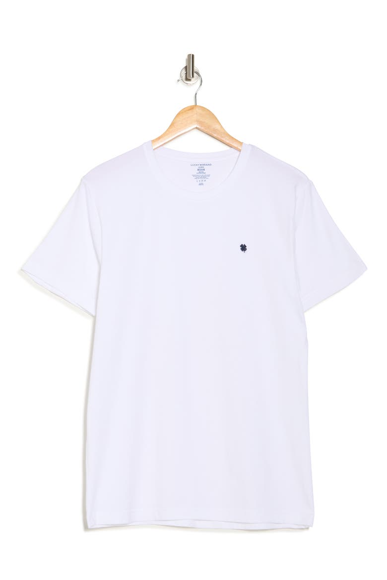 Stretch Cotton Crewneck T-Shirt, Alternate, color, WHITE