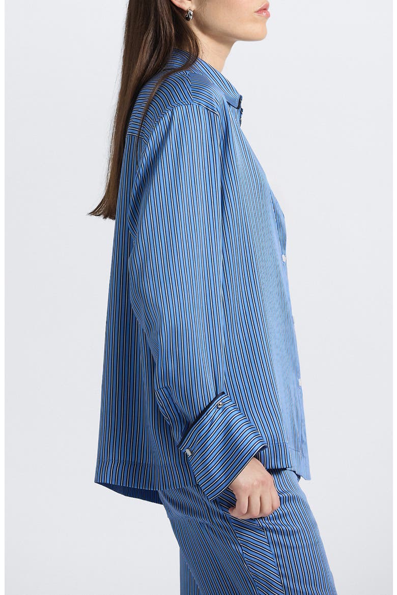 Lorina Boarder Stripe Shirt, Alternate, color, ULTRAMARINE/ NAVY/ ECRU
