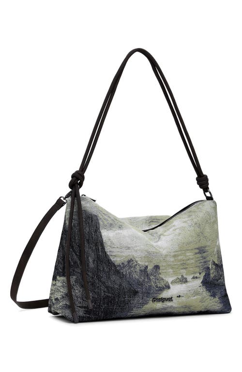 Desigual Print Shoulder Bag In Gray