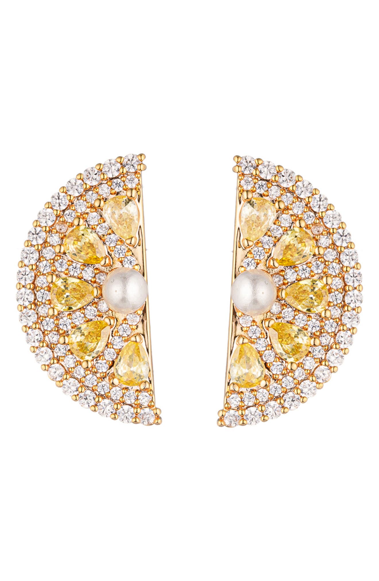 EYE CANDY LOS ANGELES Sweet Lemon Cubic Zirconia Drop Earrings