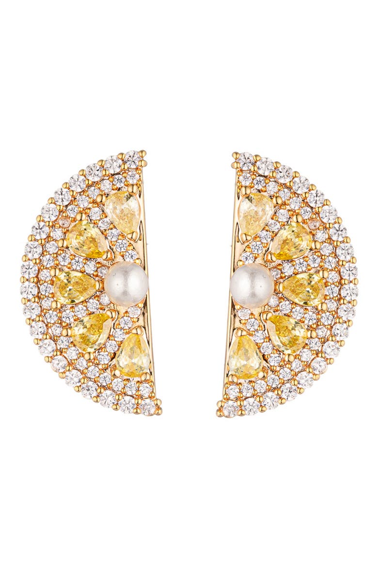 Sweet Lemon Cubic Zirconia Drop Earrings, Main, color, GOLD