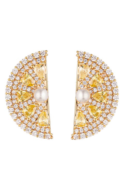 Sweet Lemon Cubic Zirconia Drop Earrings