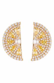 EYE CANDY LOS ANGELES Sweet Lemon Cubic Zirconia Drop Earrings