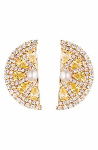 Sweet Lemon Cubic Zirconia Drop Earrings