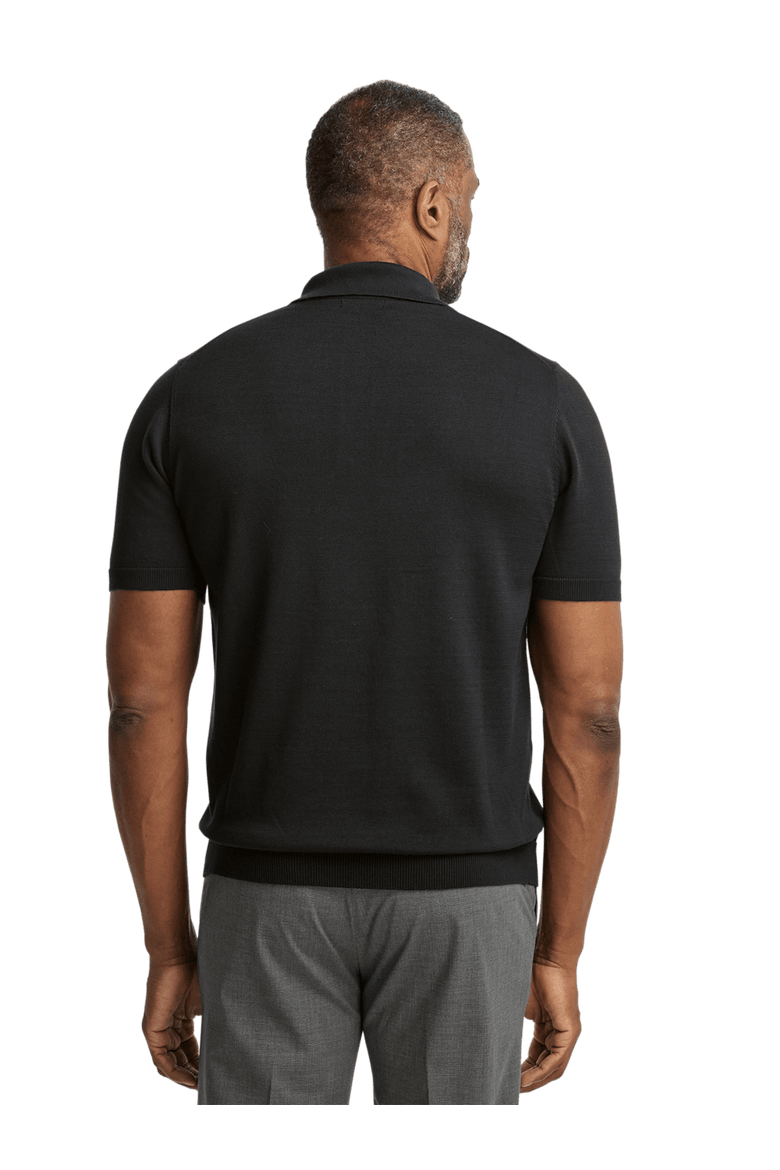 Supima Cotton Three Button Polo, Alternate, color, Black