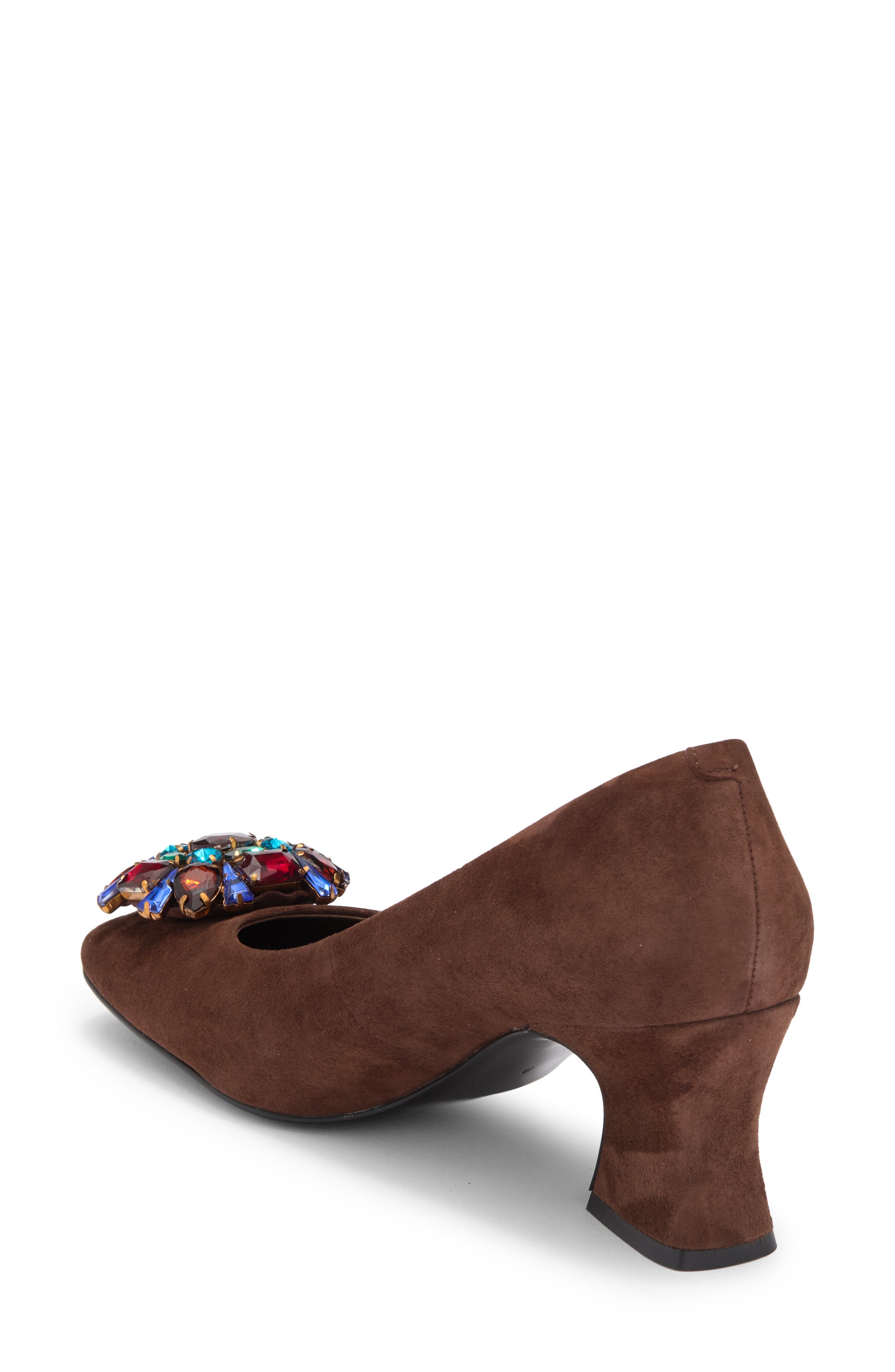 Jeffrey Campbell Panem Crystal Embellished Pump, Alternate, color, Brown Suede Multi