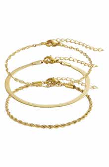Adornia Set of 3 Assorted Chain Bracelets