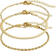 Adornia Set of 3 Assorted Chain Bracelets