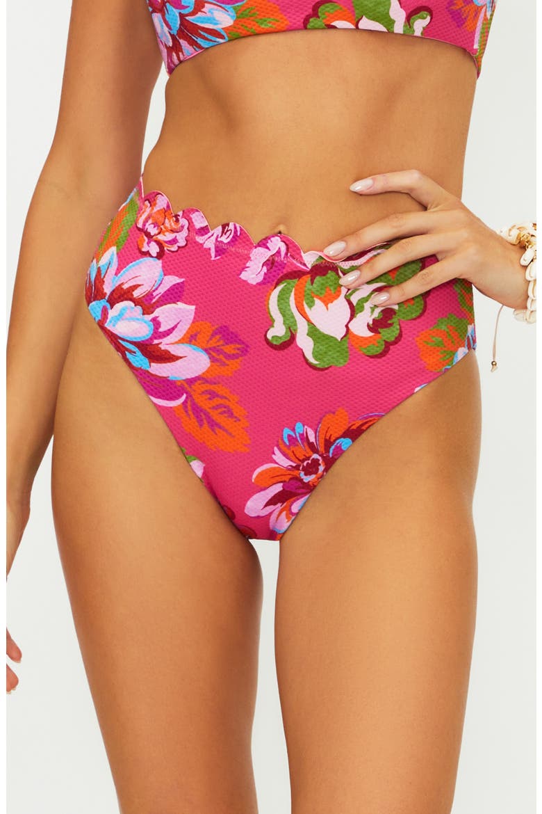 Nessa Scallop High Waist Bikini Bottoms, Main, color, SUGAR BLOOM