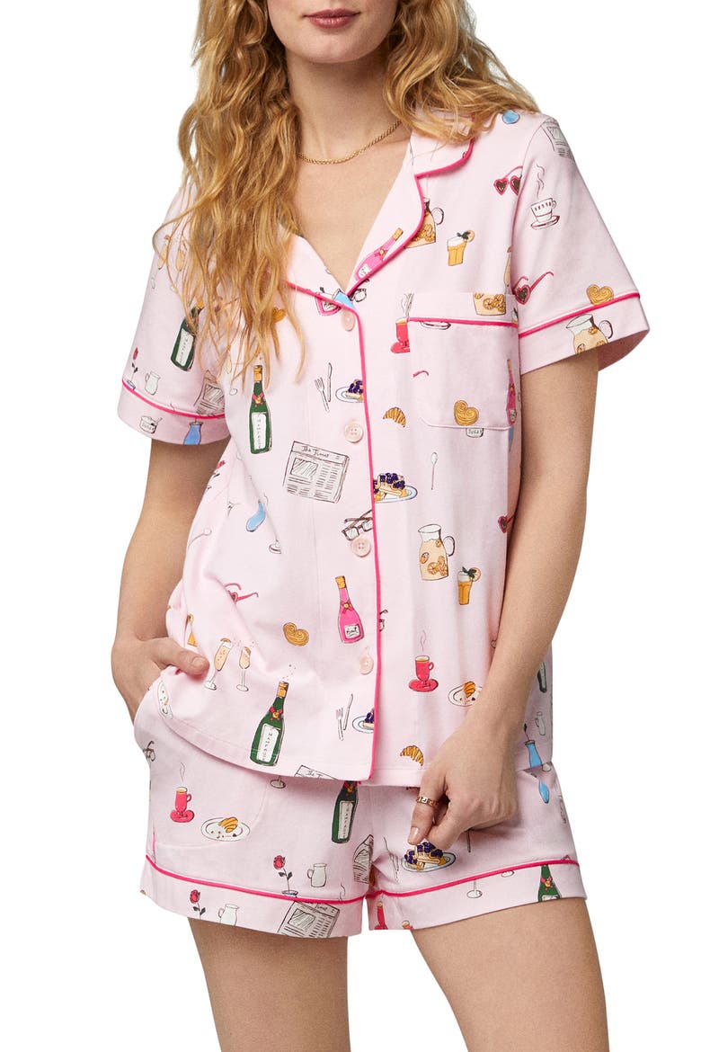 Print Short Pajamas, Main, color, LETS DO BRUNCH