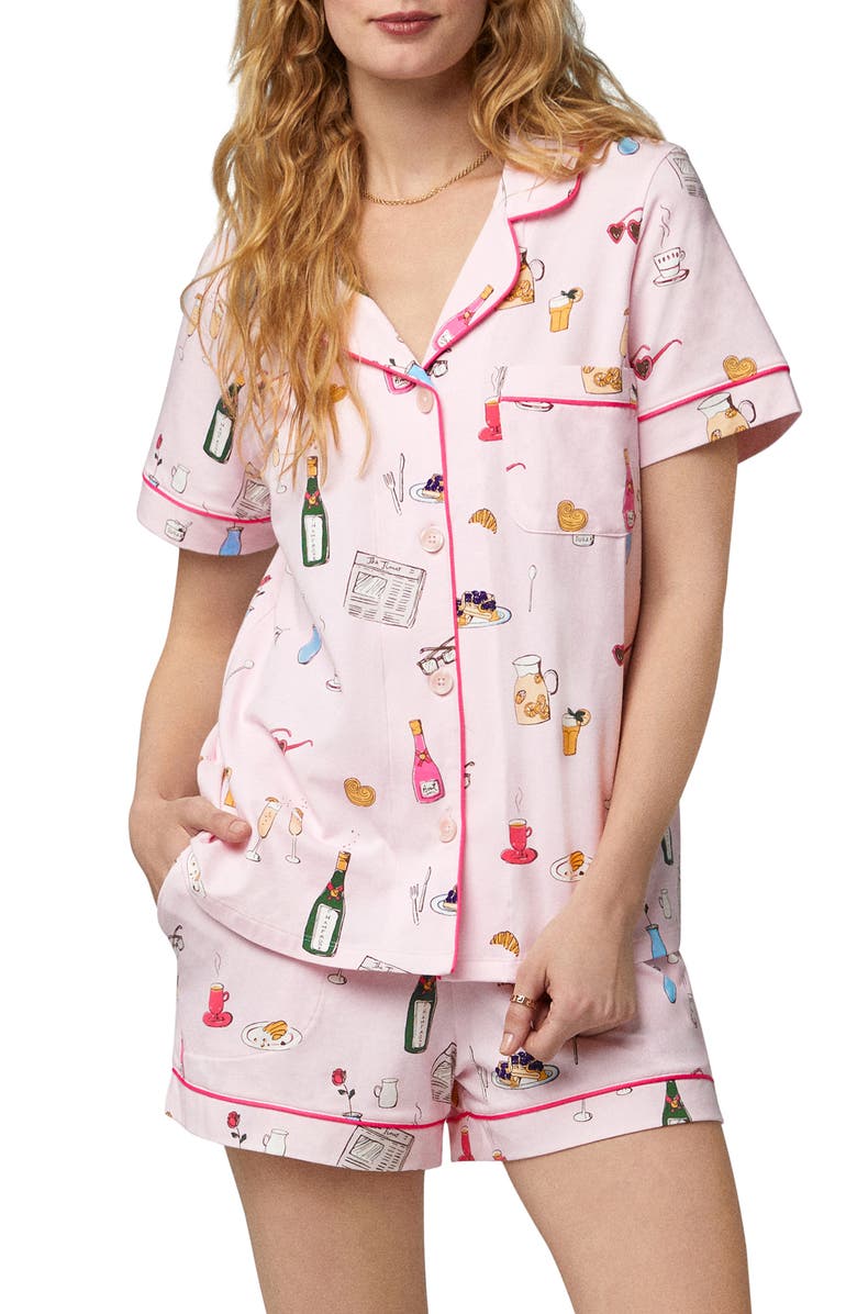 BedHead Pajamas Print Short Pajamas, Main, color, Lets Do Brunch