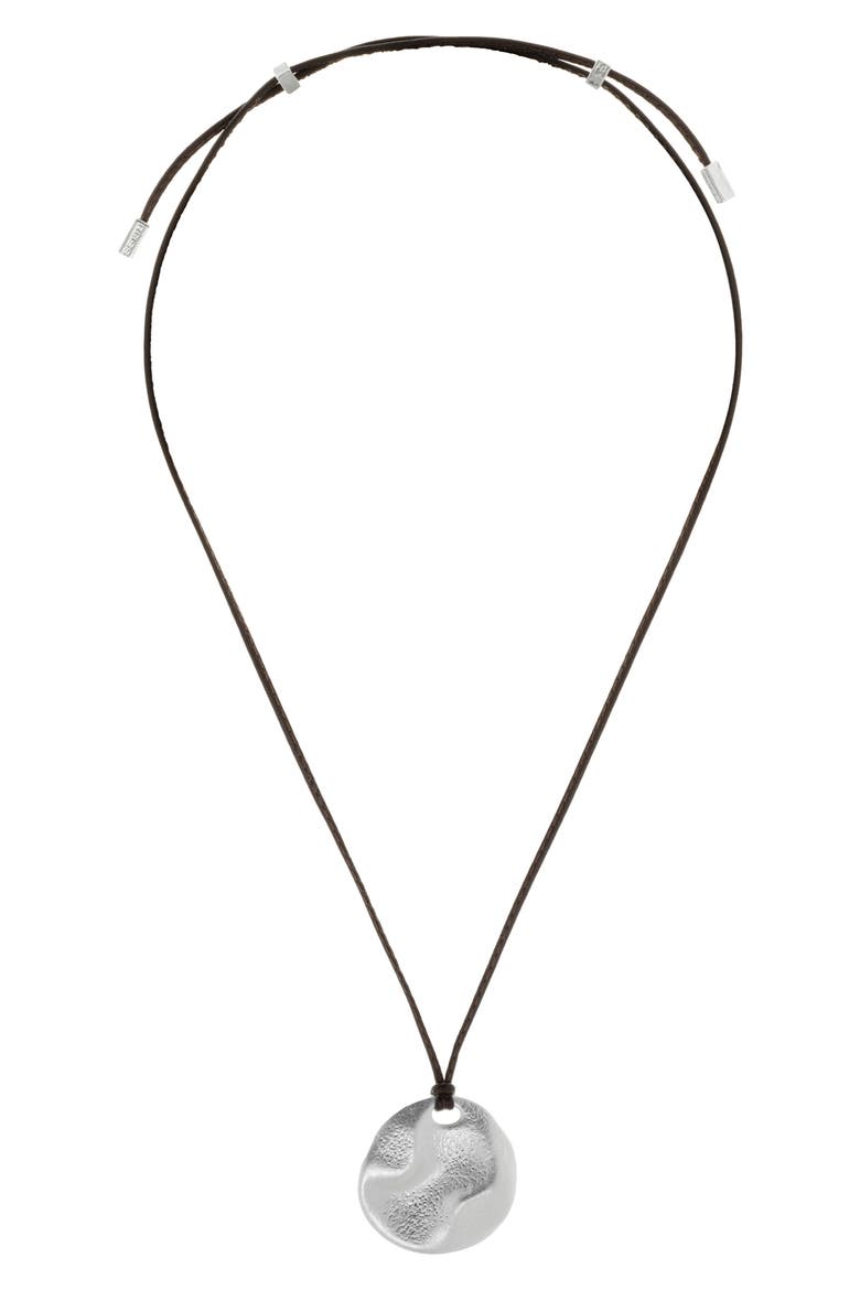 Orla Leather Cord Pendant Necklace, Alternate, color, SILVER TONE / BROWN