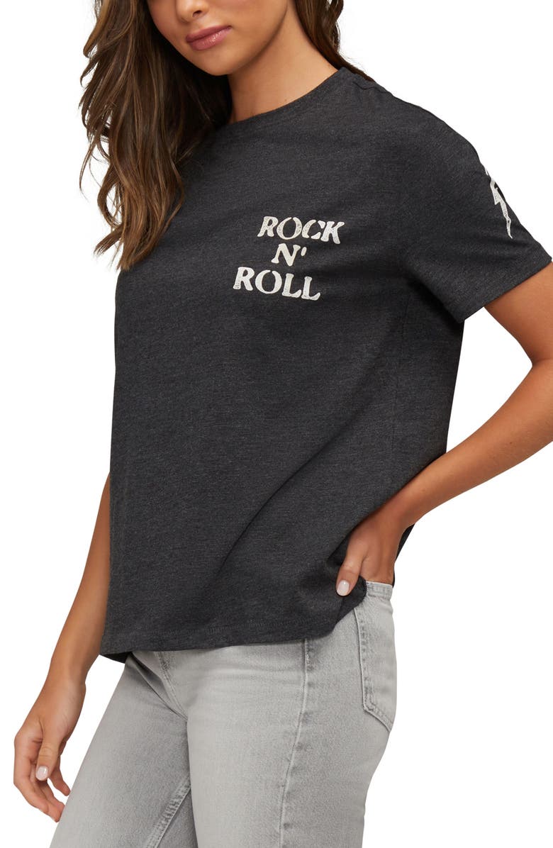 Wildfox Rock 'n' Roll Graphic T-Shirt, Alternate, color, Heather Black Beauty