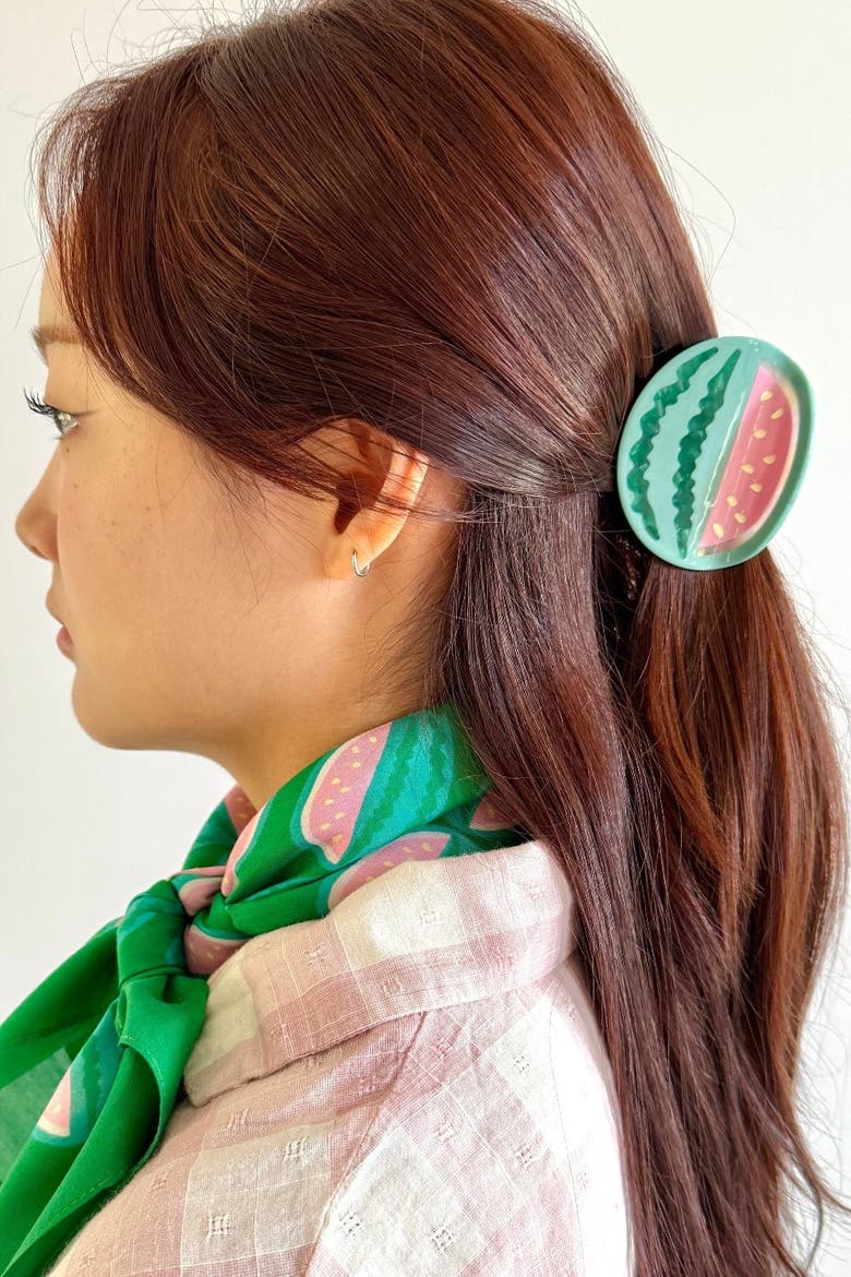 Watermelon Hair Claw, Alternate, color, Green