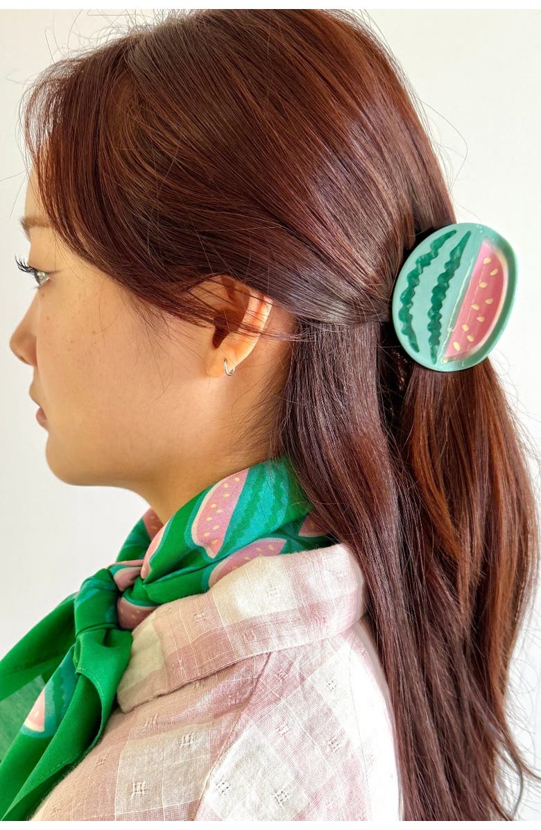 Centinelle Watermelon Hair Claw, Alternate, color, Green