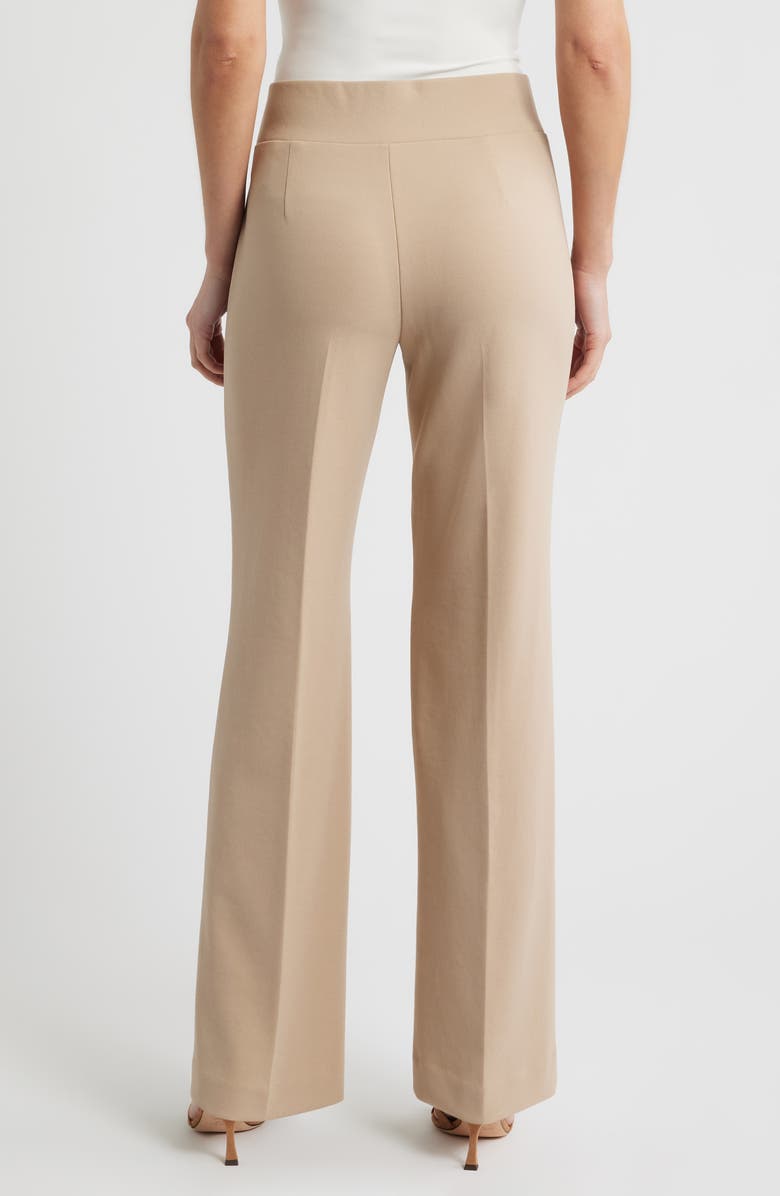 Anne Klein High Waist Pull On Wide Leg Pants, Alternate, color, Latte