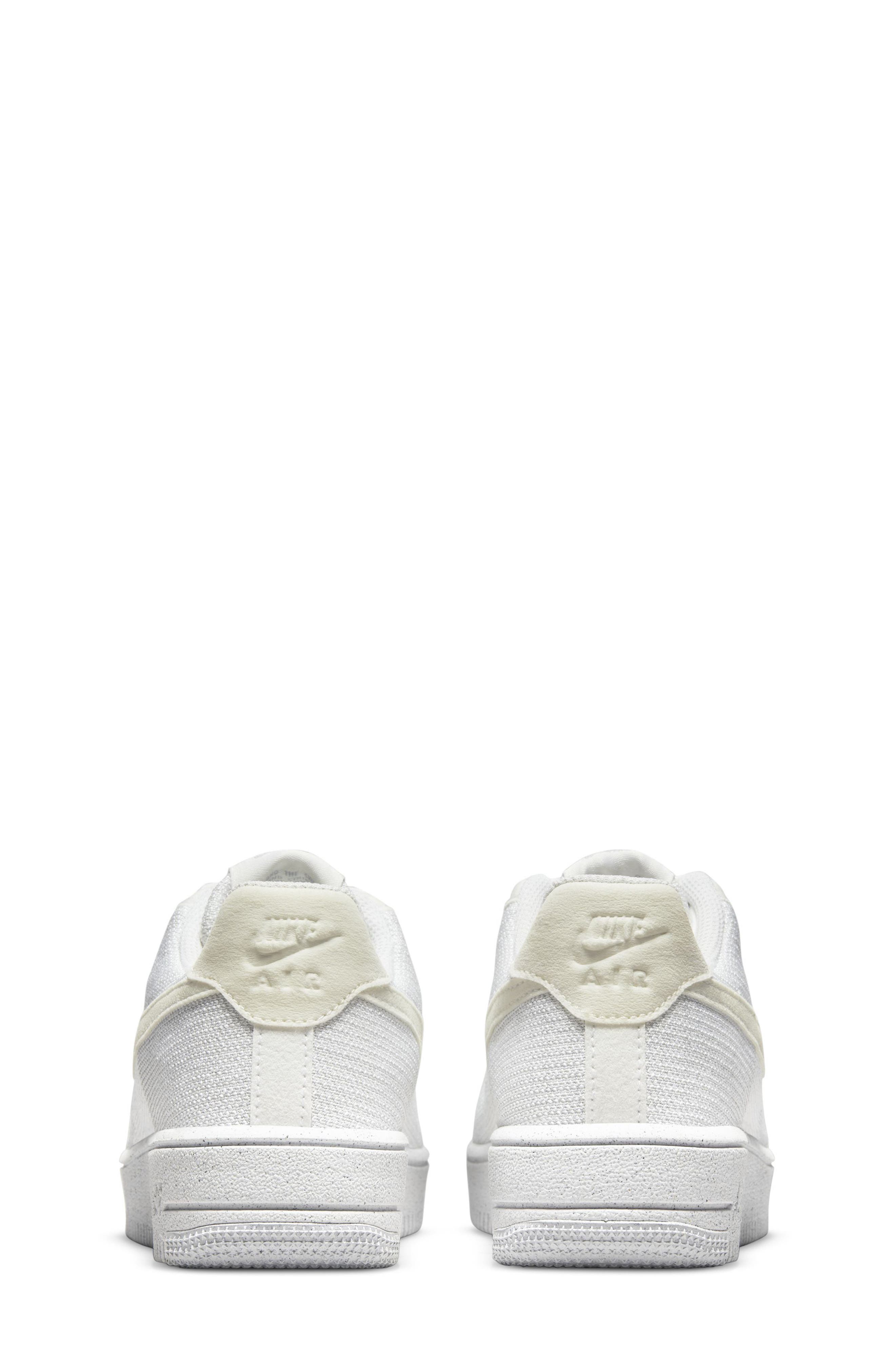 Air Force 1 Crater Flyknit Sneaker, Alternate, color, WHITE/ SAIL/ WOLF GREY
