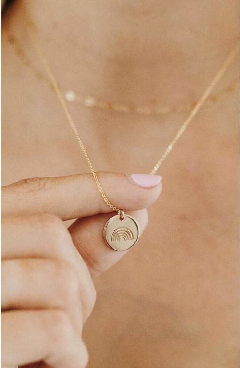 MADE BY MARY Wonder Disc Necklace, Alternate, color, Gold Filled - Wave