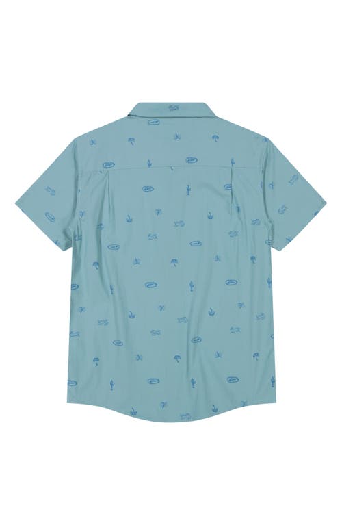 Quiksilver Kids' Apero Classics Short Sleeve Button-up Shirt In Jade Grey