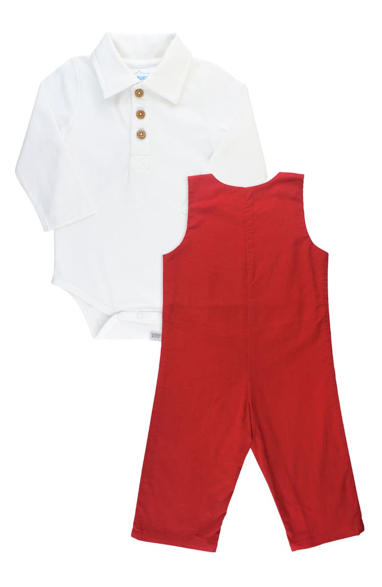 RuggedButts Polo Bodysuit & Overalls Set, Alternate, color, 