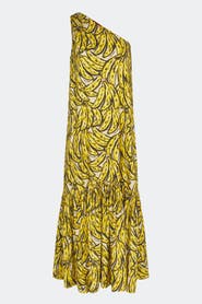 SIMONMILLER Rea Poplin Maxi One Shoulder Dress