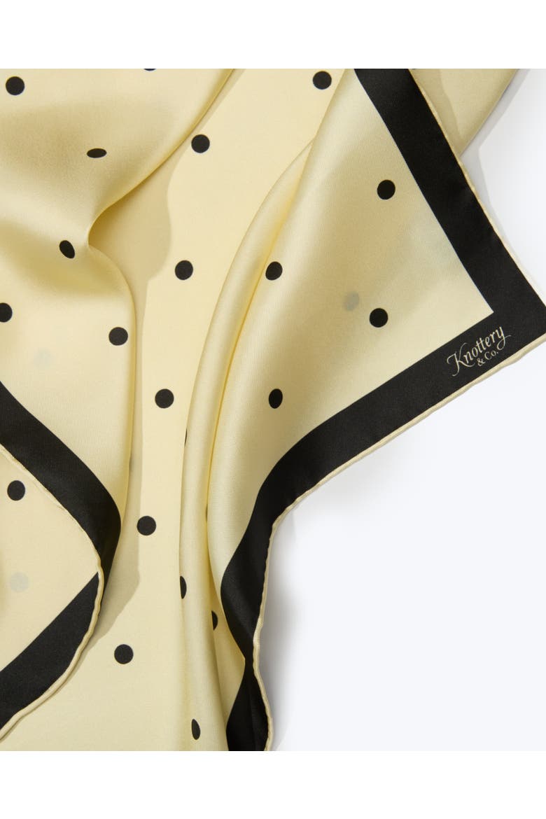Dandy Dots Silk Bandana, Alternate, color, Yellow