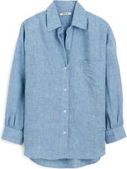 Madewell Shirred Linen Button-Up Shirt