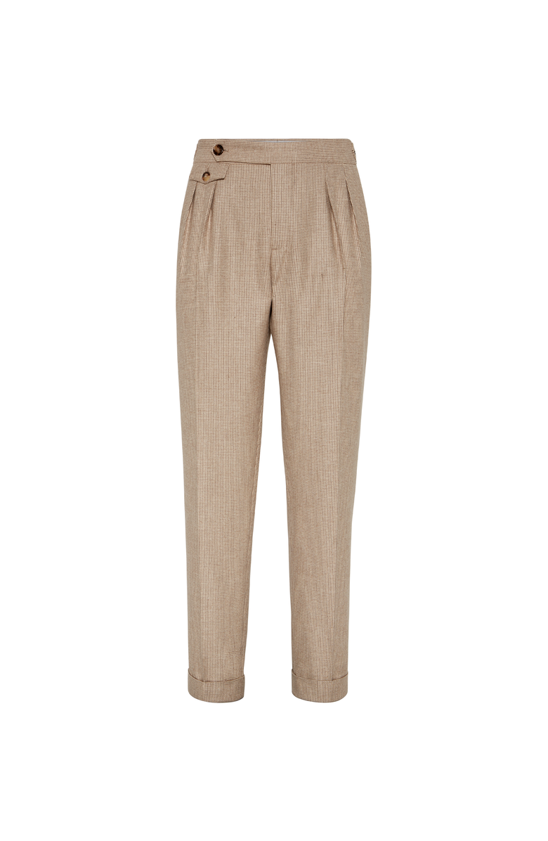 Brunello Cucinelli Houndstooth trousers, Main, color, Beige