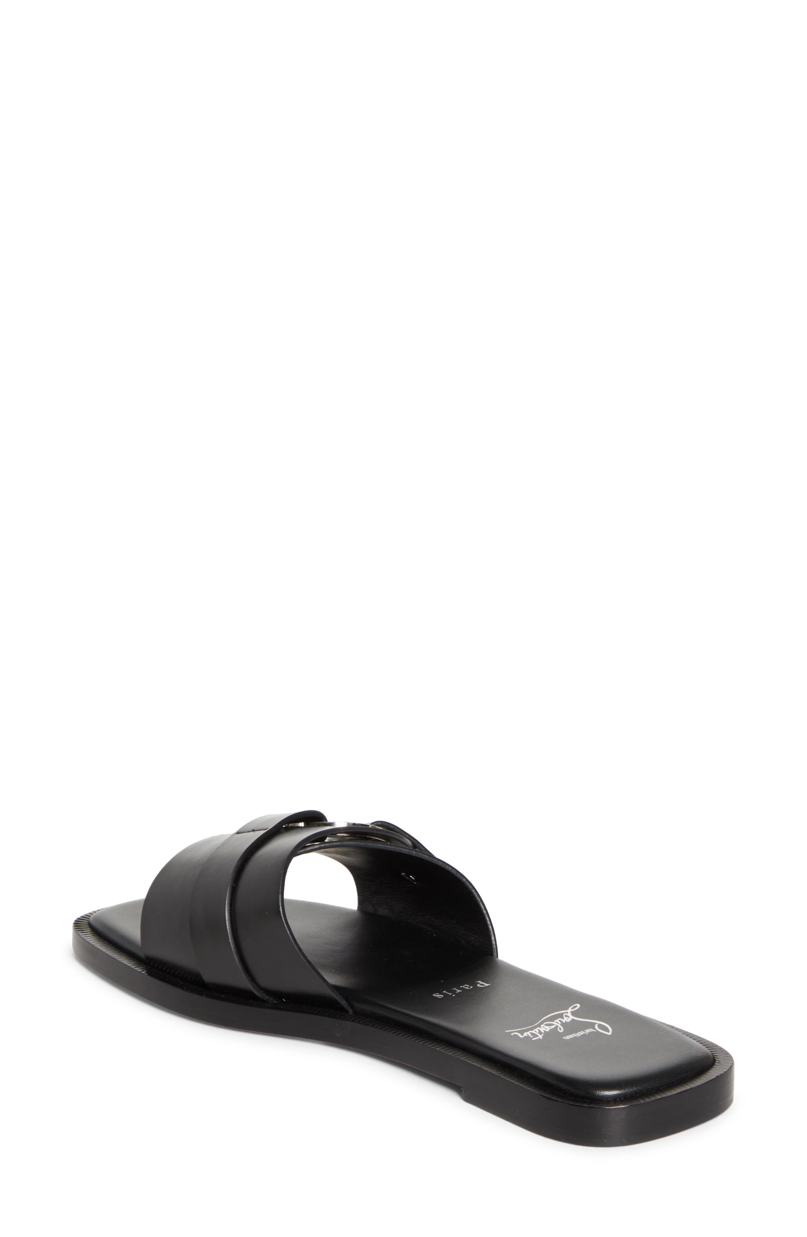 Christian Louboutin Chamebelimule Slide Sandal, Alternate, color, Black/ Lin Black