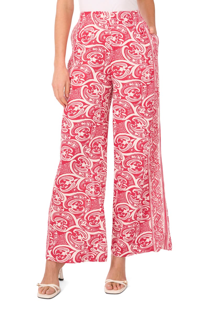 1.STATE Smocked Waist Wide Leg Pants, Main, color, Magenta