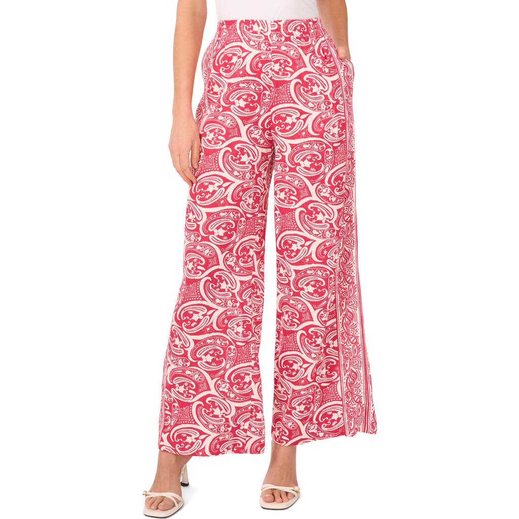 1.state Smocked Waist Wide Leg Pants In Magenta