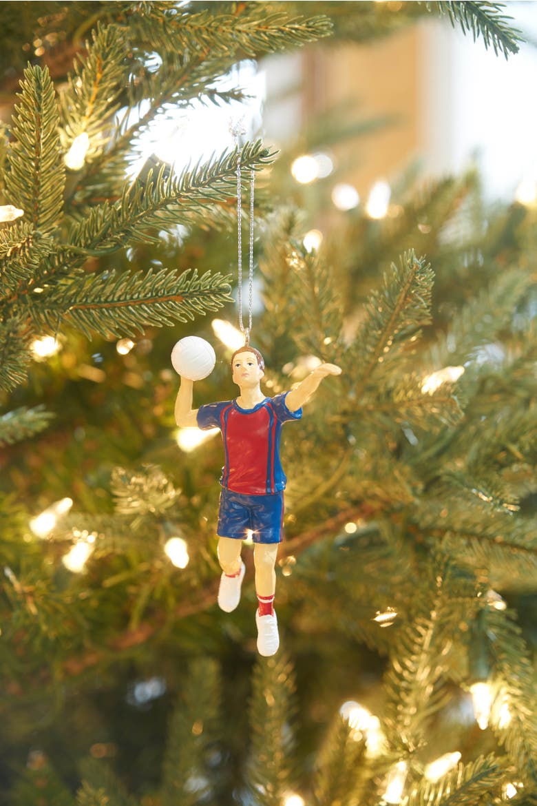 Volleyball Male Player Ornament, Alternate, color, Red