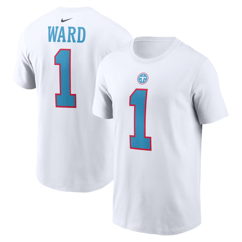 Men's Nike Cameron Ward White Tennessee Titans Player Name & Number T-Shirt