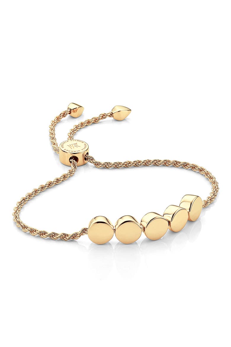 Engravable Linear Bead Friendship Bracelet, Main, color, GOLD