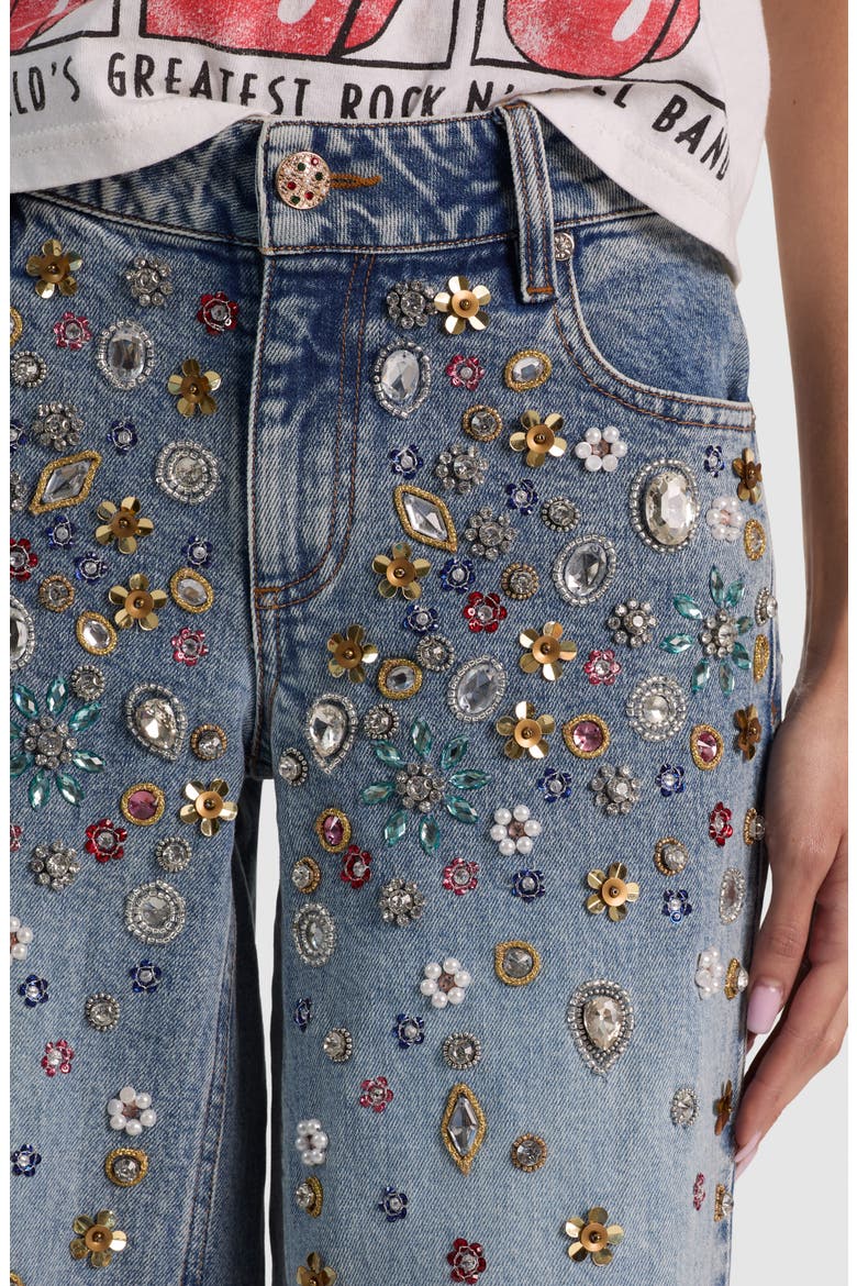 Amazing Crystal Embellished Low Rise Baggy Jeans, Alternate, color, FIONA VINTAGE BLUE