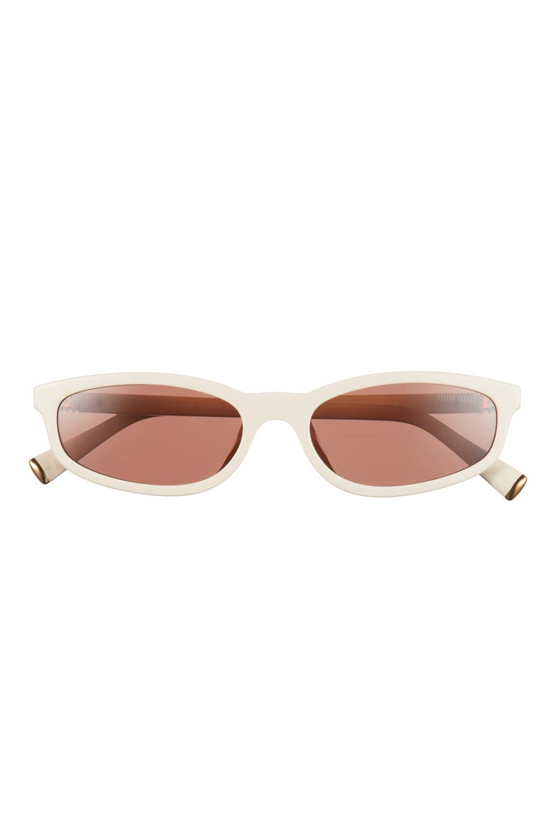 54mm Oval Sunglasses, Main, color, MILK / BROWN