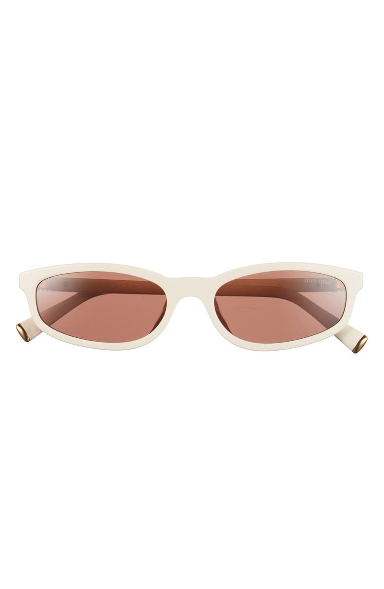 Miu Miu 54mm Oval Sunglasses, Main, color, Milk/ Brown